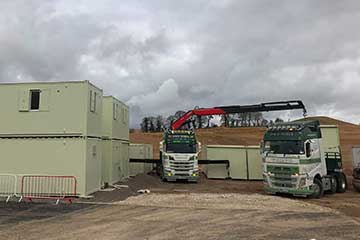 Large crane offload at delivery