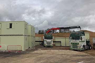 Large crane offload on site
